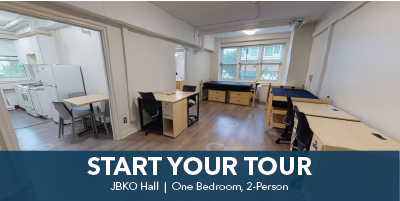 JBKO Hall Virtual Tour: One Bedroom, 2-Person