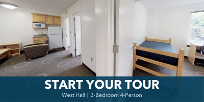 West Hall Virtual Tour: 3-Bedroom, 4-Person