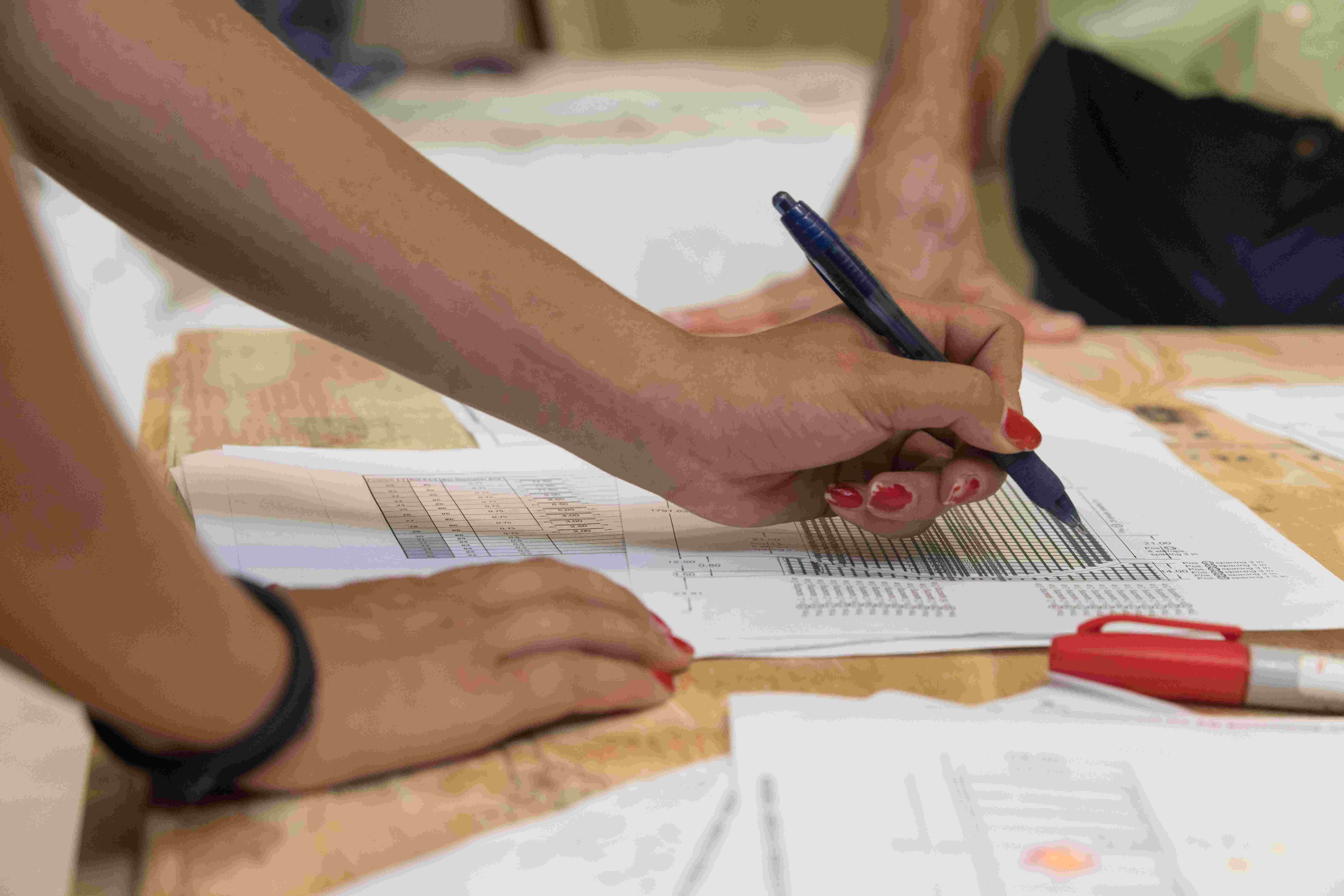 A student works on a report