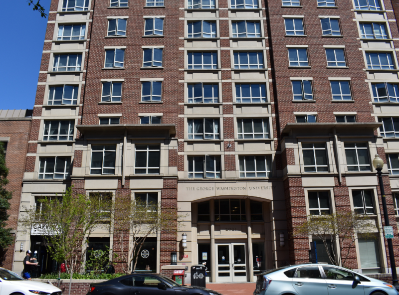 front of Potomac House residence hall 